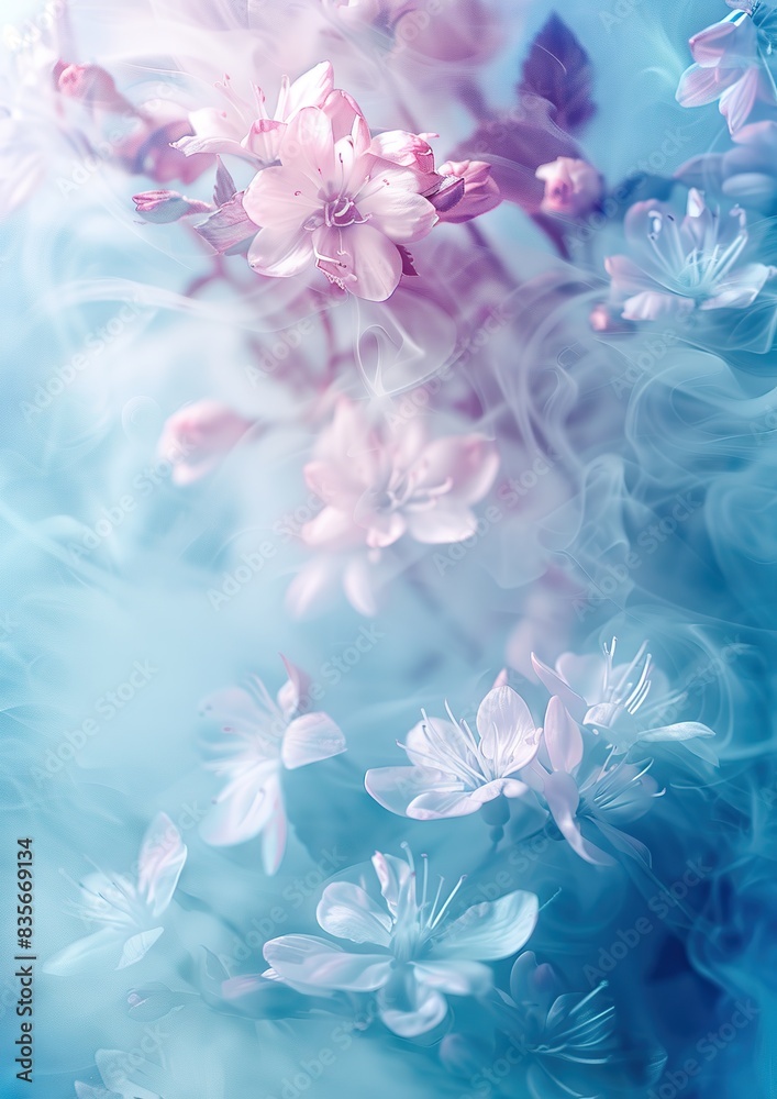 Pink Cherry Blossoms Against Blue Sky