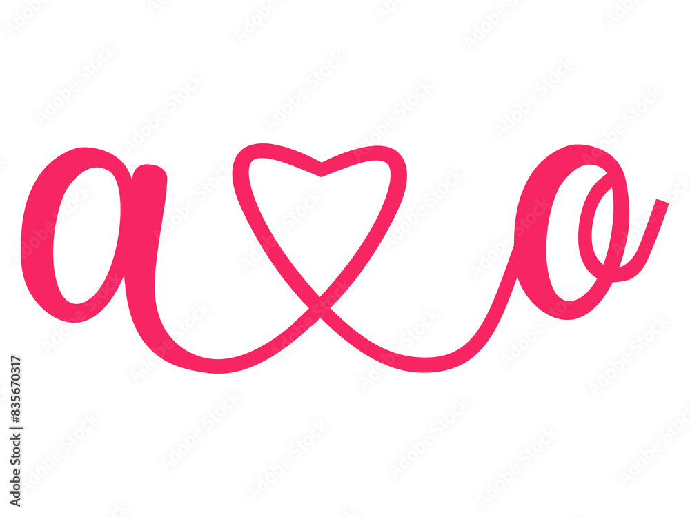 Initials Letter a.o Love Calligraphy