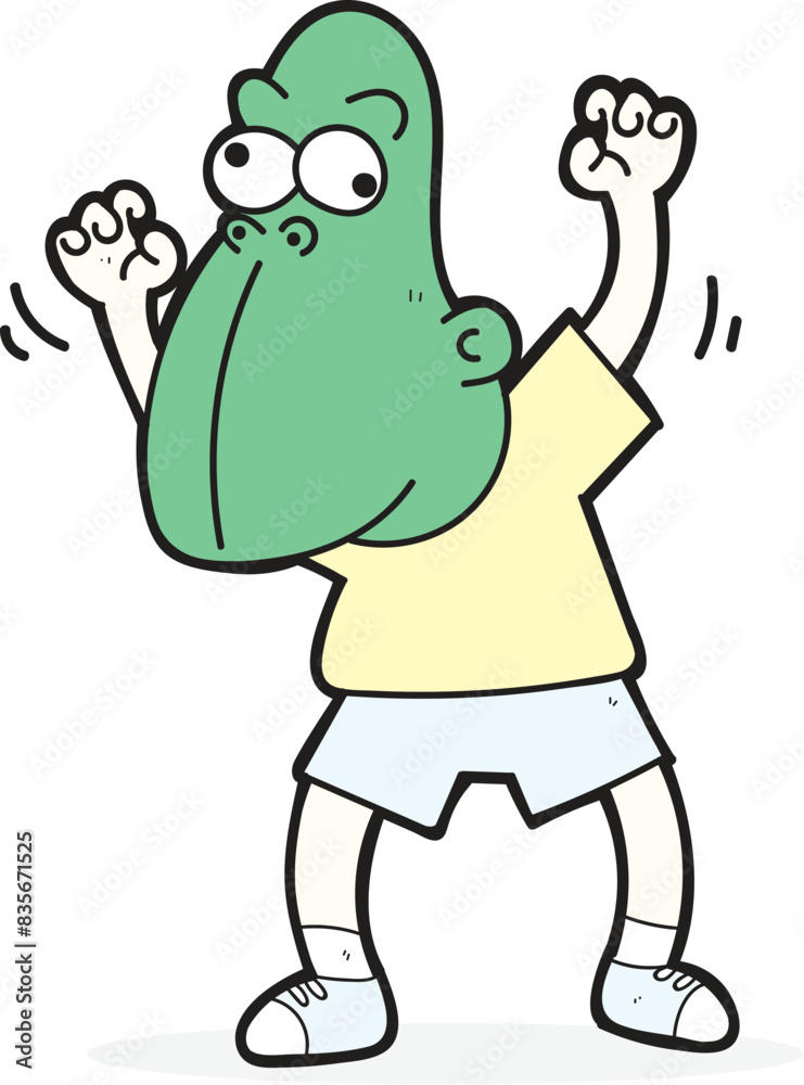 A kid wearing a monster mask cartoon A kid wearing a monster mask cartoon