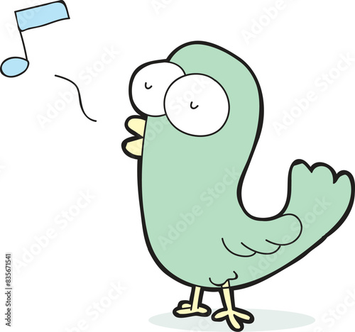 Singing bird cartoon