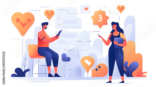 Commenting and Liking illustration vector