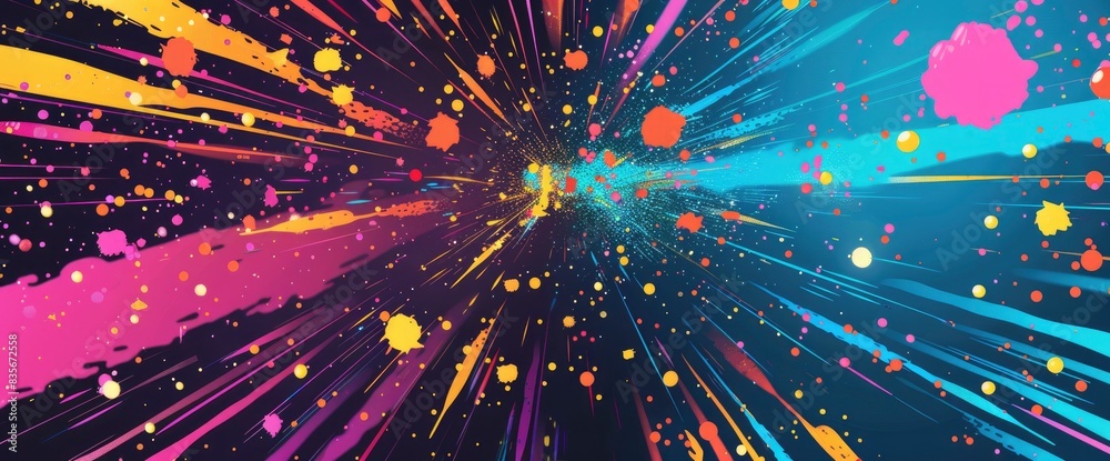Dynamic Data Points With Vibrant Colors, Cartoon Style, Background Dynamic Data Points With Vibrant Colors, Cartoon Style, Background