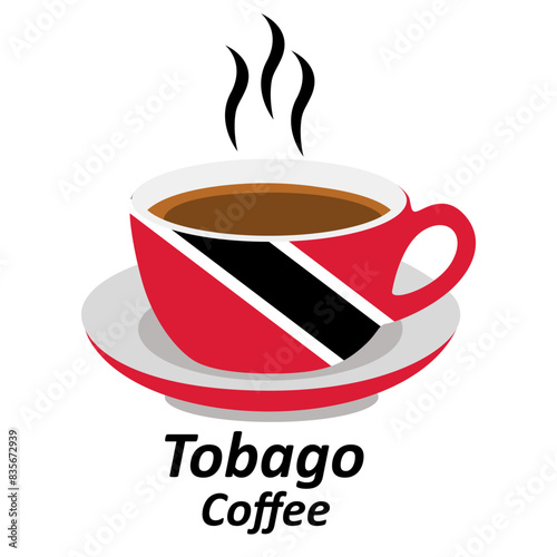 tobago coffee cup logo design vector illustration
