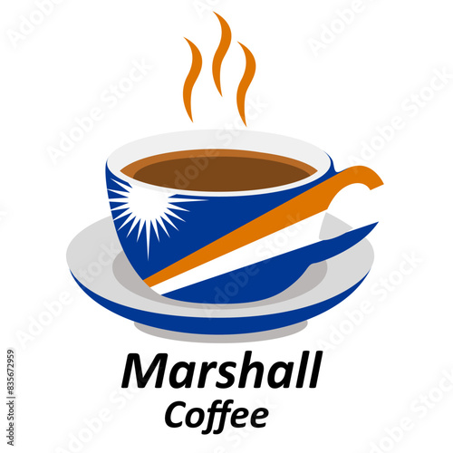 masrshall coffee cup logo design vector illustration