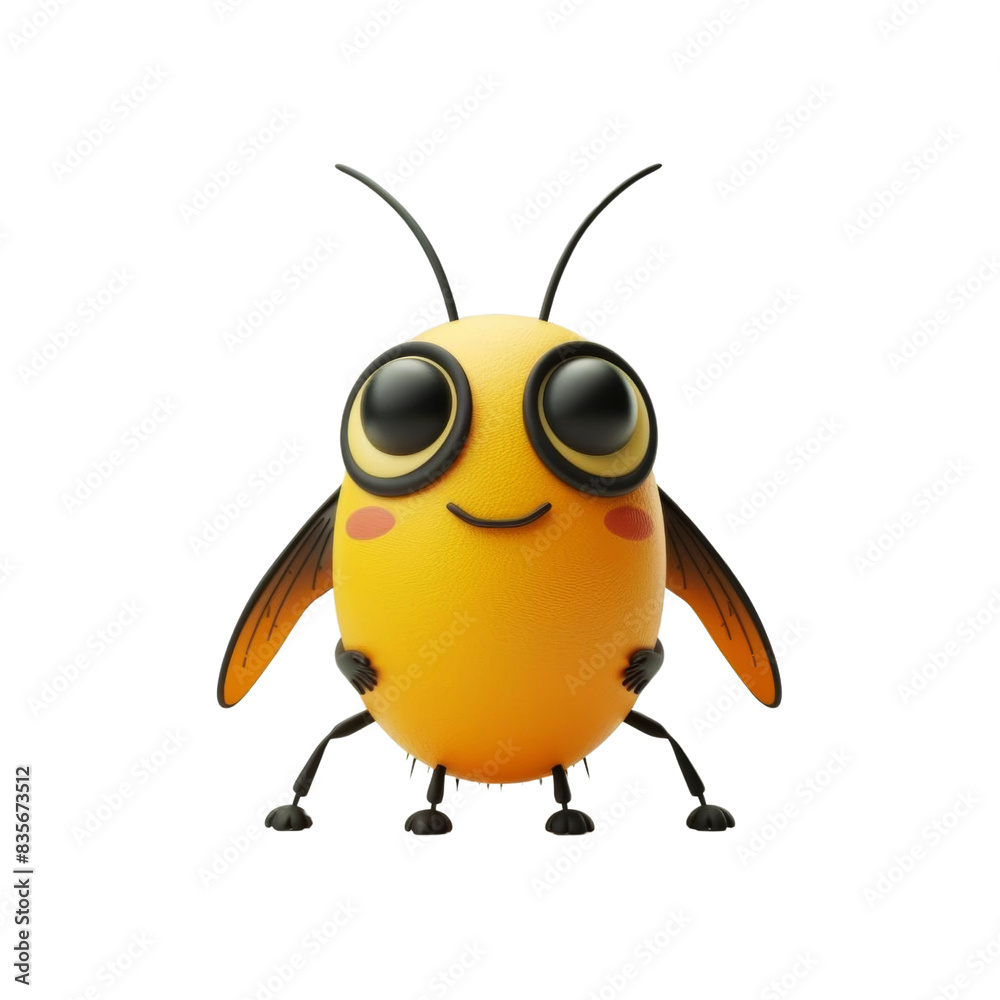 Obraz premium Cute 3D cartoon bug with big eyes