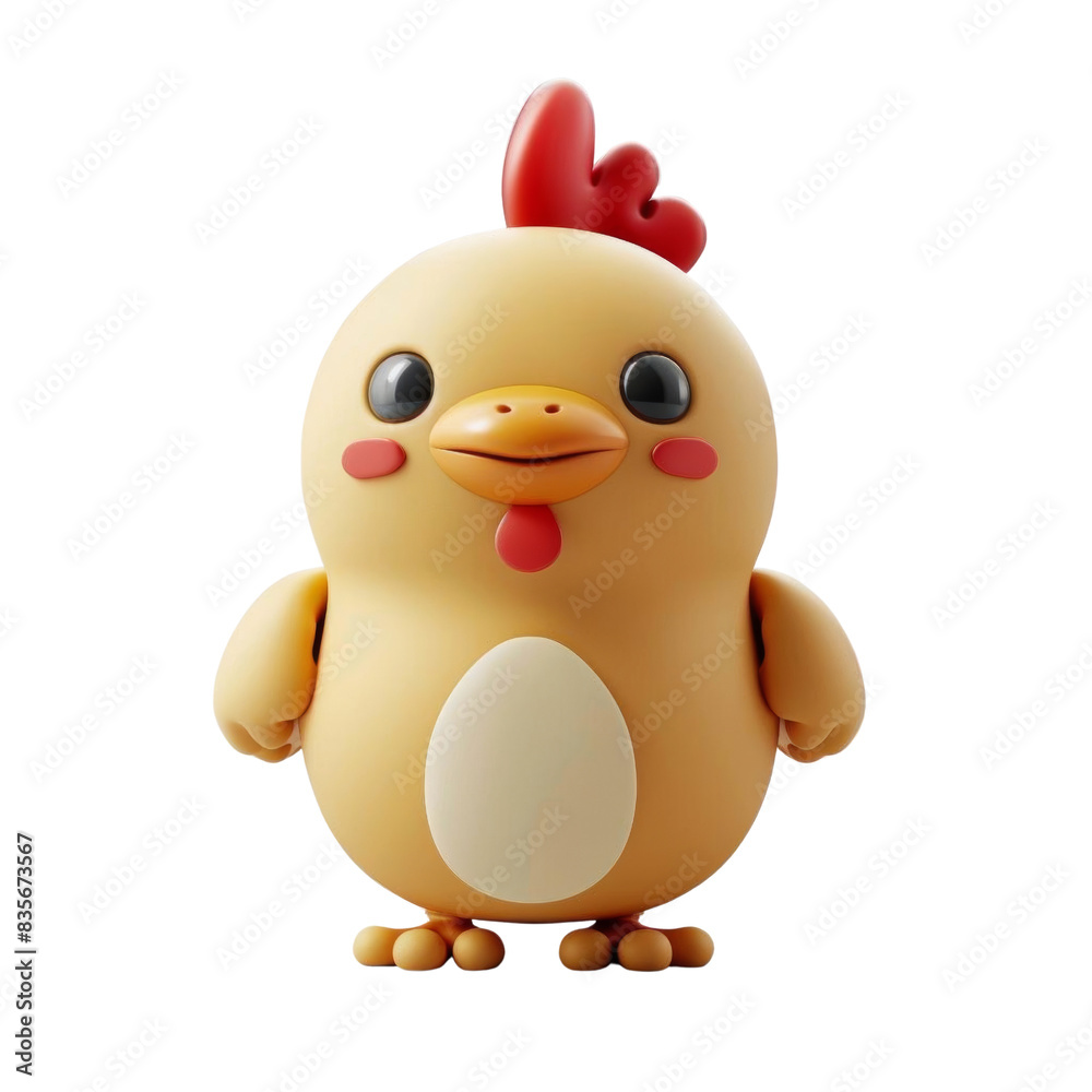 3D rendering of a cute yellow baby chicken 3D rendering of a cute yellow baby chicken