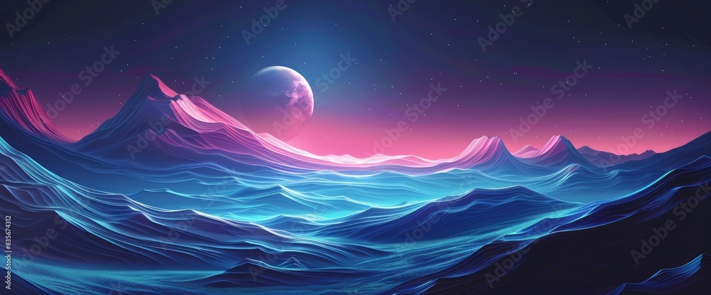 Energy Resonance In Digital Landscapes, Cartoon Style, Background Energy Resonance In Digital Landscapes, Cartoon Style, Background