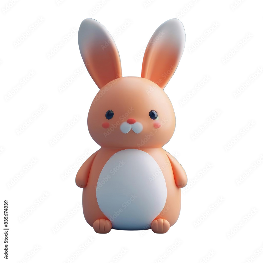 Cute 3D rendered rabbit isolated on transparent background Cute 3D rendered rabbit isolated on transparent background