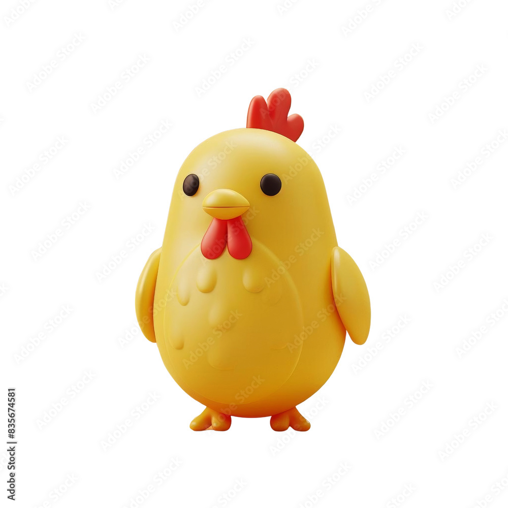 3D rendering of a cute yellow chicken. 3D rendering of a cute yellow chicken.