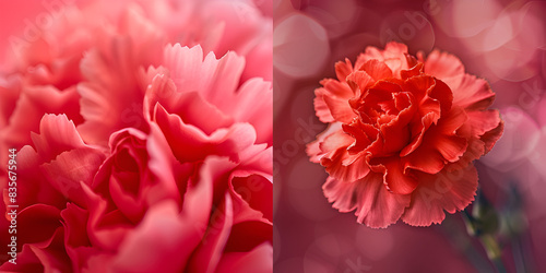 Close-Up of Red Carnation Flowers   Beautiful Macro Photography of Carnations 