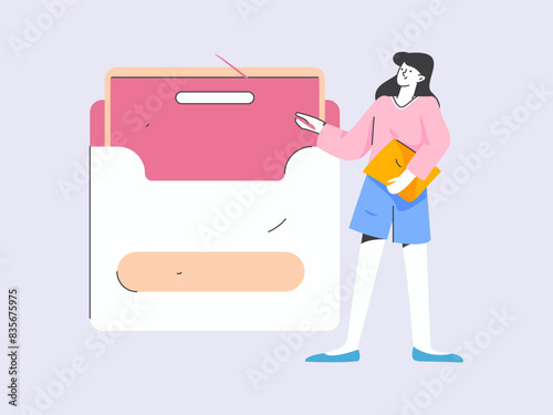 Use red envelopes to attract new customers and promote activity. Flat vector character concept illustration 