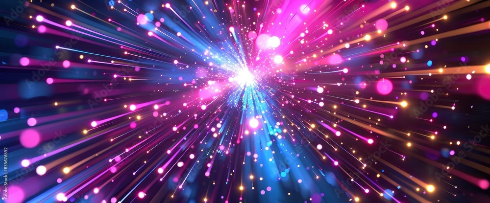 Holographic Data Bursts In Abstract Form, Cartoon Style, Background Holographic Data Bursts In Abstract Form, Cartoon Style, Background