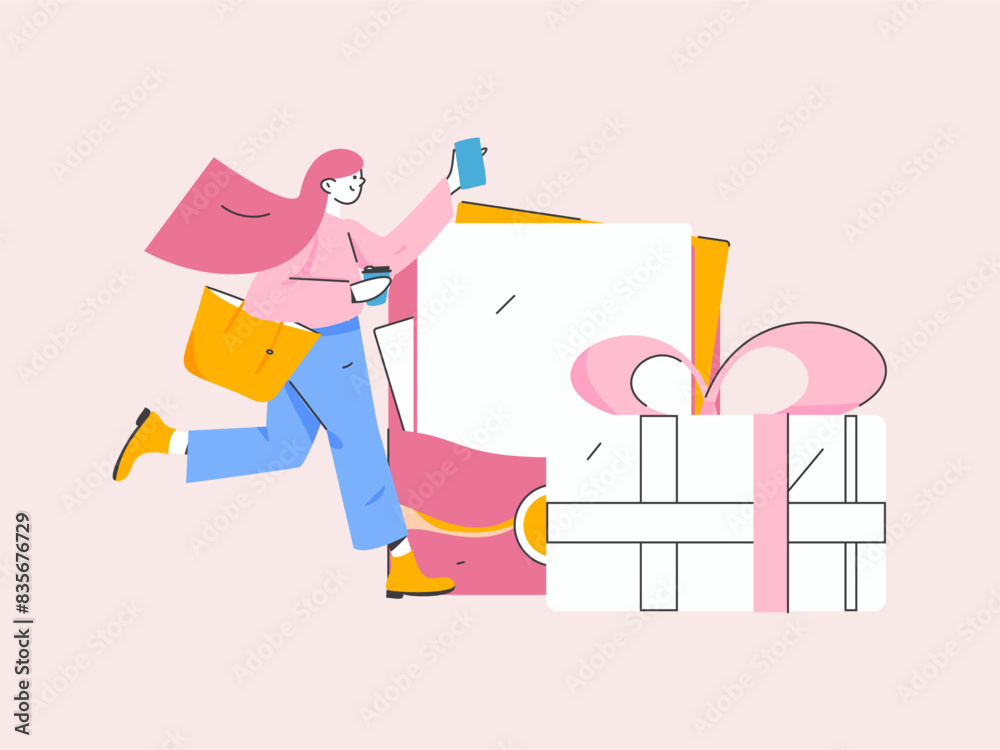 Use red envelopes to attract new customers and promote activity. Flat vector character concept illustration
Use red envelopes to attract new customers and promote activity. Flat vector character concept illustration