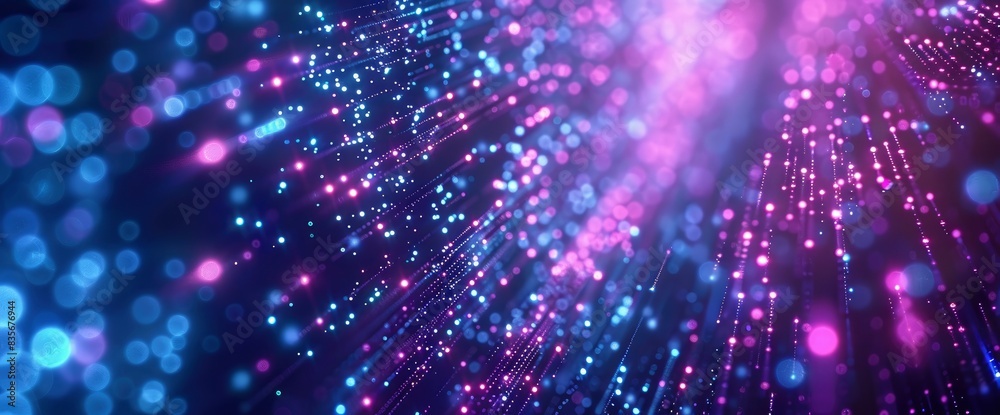 Holographic Data Particles With Neon Colors, Cartoon Style, Background Holographic Data Particles With Neon Colors, Cartoon Style, Background