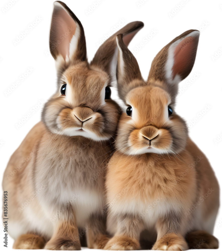 Adorable rabbit family poses for a portrait. Adorable rabbit family poses for a portrait.