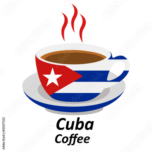 cuba coffee cup logo design vector illustration