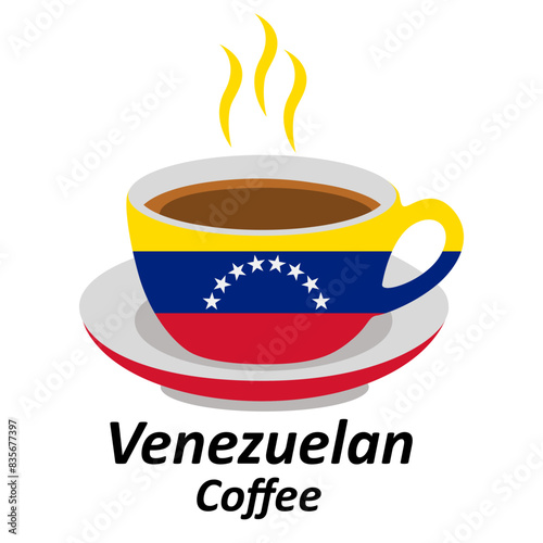 venezuela coffee cup logo design vector illustration