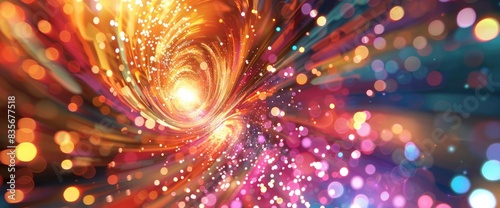 Swirling Data Particles In A Vibrant Setting, Cartoon Style, Background