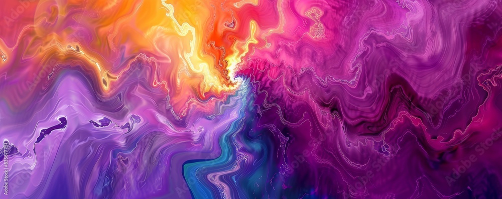 Abstract vibrant color swirl art with purple and yellow hues Abstract vibrant color swirl art with purple and yellow hues