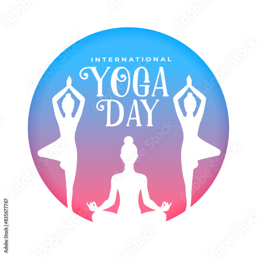 21st june world yoga day, group of woman in different yoga pose