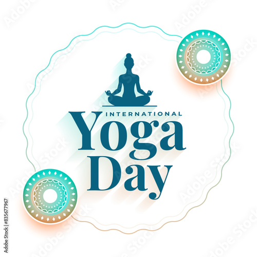 21st june yoga day white background for fitness and peace