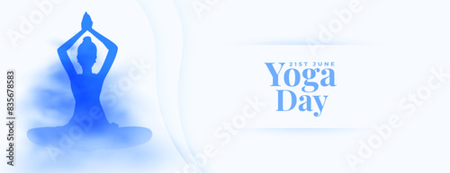 21st june world yoga day event poster with cloudy effect