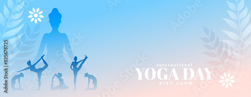 21st june international yoga day event poster with leaves