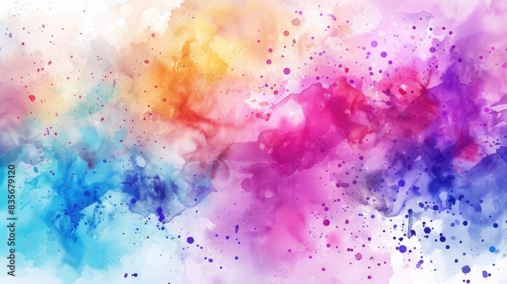 Vibrant watercolor splashes create an artistic background Vibrant watercolor splashes create an artistic background