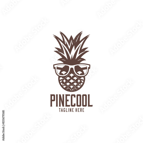 Pineapple cool logo vector illustration