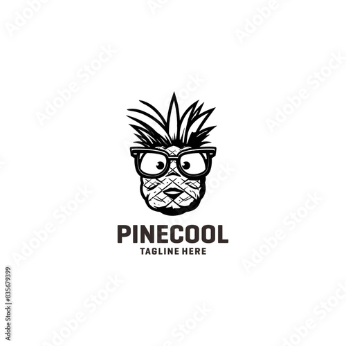 Pineapple cool logo vector illustration