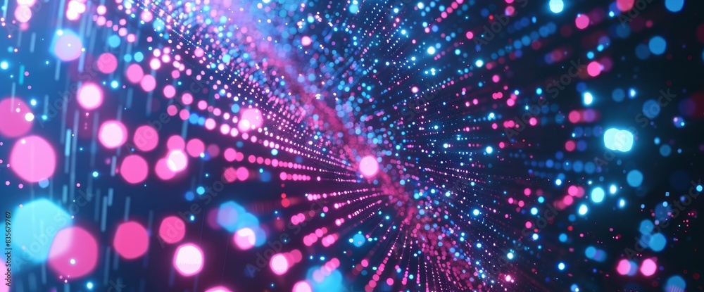 Pulsating Data Nodes With Holographic Elements, Cartoon Style, Background