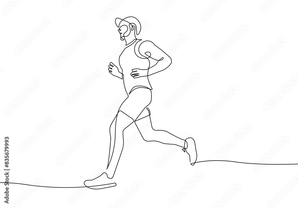 Runner One Line Drawing. Running Abstract Minimal Drawing. Continuous One Line Male Run Sport Illustration. Modern Trendy Contour Drawing. Vector EPS 10. Runner One Line Drawing. Running Abstract Minimal Drawing. Continuous One Line Male Run Sport Illustration. Modern Trendy Contour Drawing. Vector EPS 10.