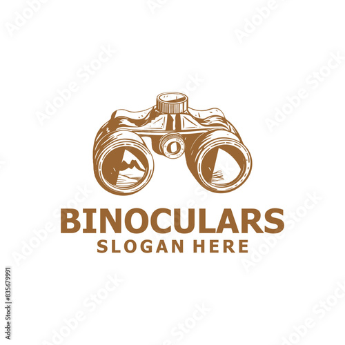 Binoculars vintage logo vector illustration