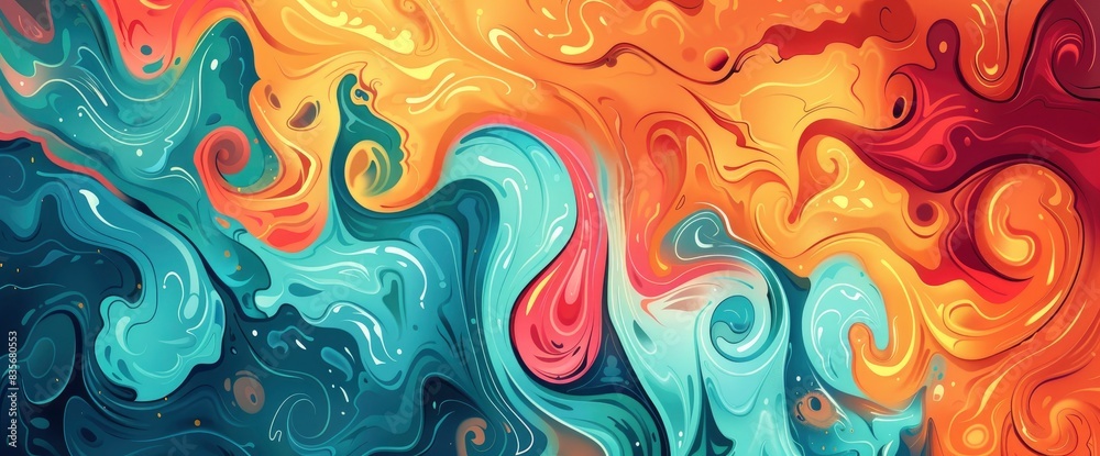 Serene Abstract Energy Patterns, Cartoon Style, Background Serene Abstract Energy Patterns, Cartoon Style, Background
