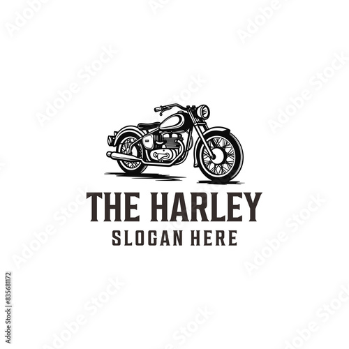 Vintage harley logo vector illustration photo