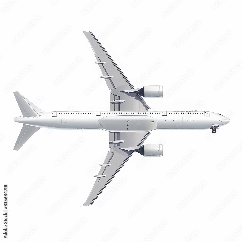 Commercial aircraft Isolated on a white background
