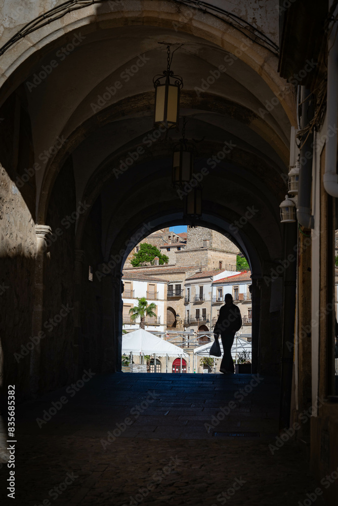 Pintoresco paisaje de la ciudad desde el castillo de trujillo españa. España. Pintoresco paisaje de la ciudad desde el castillo de trujillo españa. España.