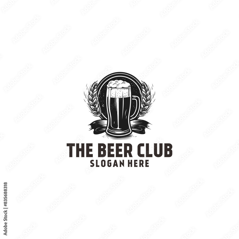 Beer club logo vector illustration