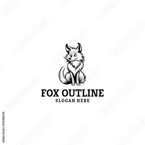 Fox outline logo vector illustration