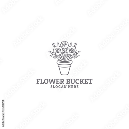 Flower bouquet logo vector illustration