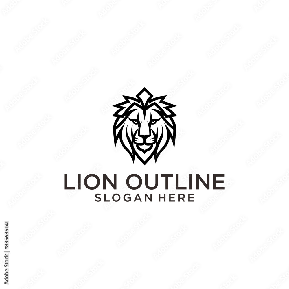 Lion outline logo vector illustration Lion outline logo vector illustration