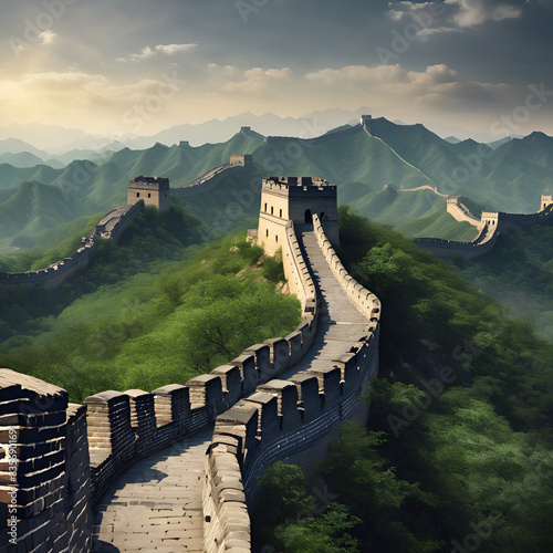 The famous Great Wall of China, which stretches across the Terrorgan
