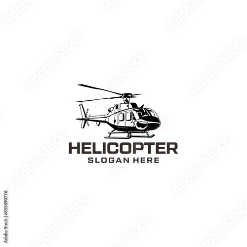 Vintage helicopter logo vector illustration