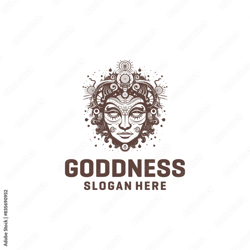 Fototapeta premium God face logo vector illustration