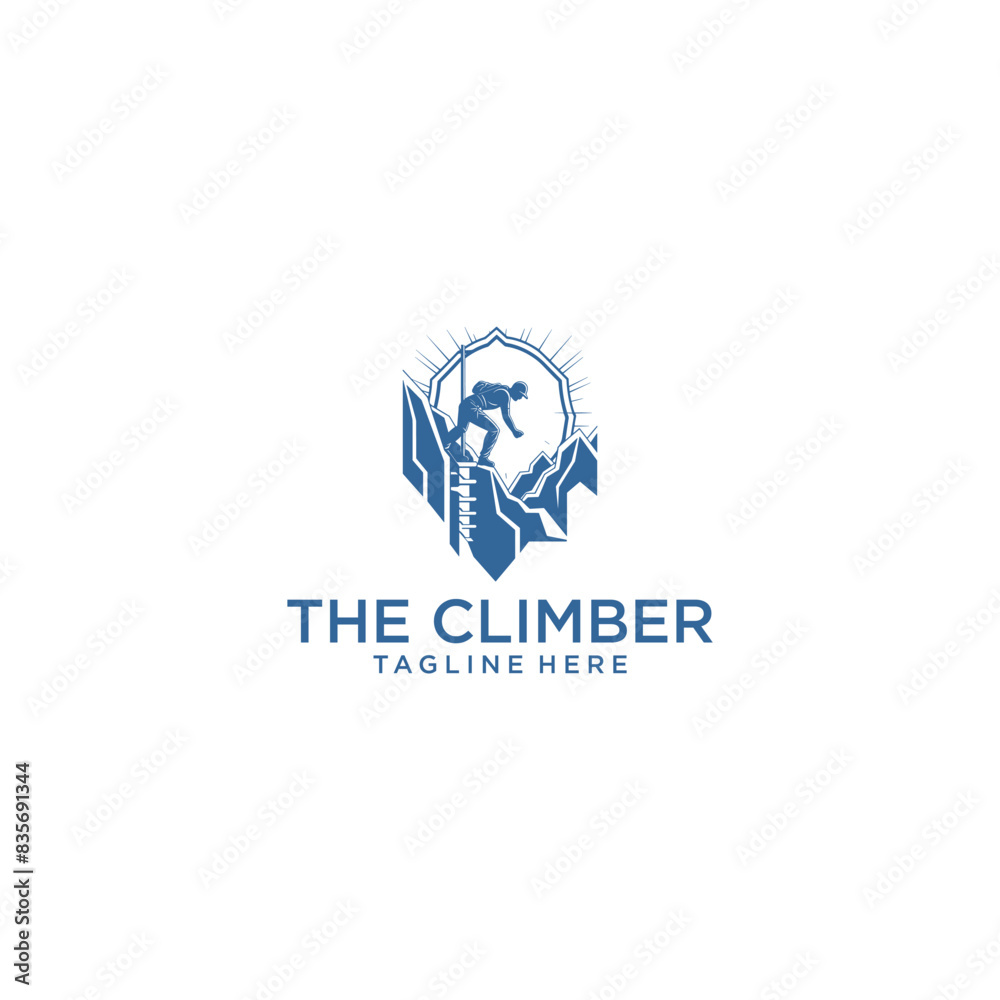 Climbing mountain logo vector illustration Climbing mountain logo vector illustration
