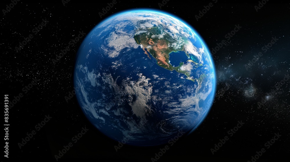 Vibrant Earth from Space - Daytime View. Capturing Earth in full color ...