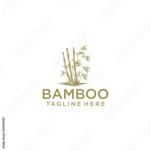 Bamboo, nature plantation logo vector illustration
