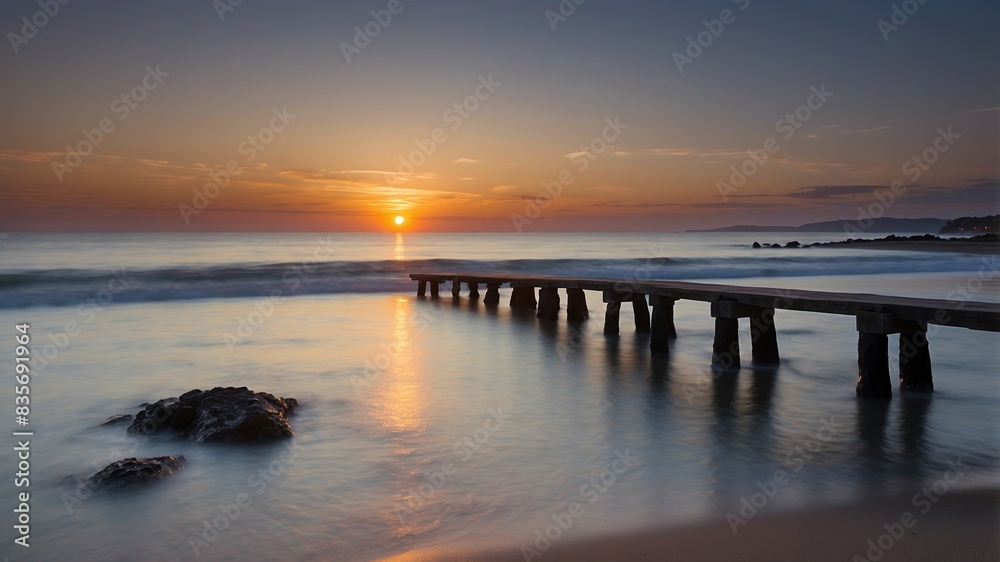 Obraz premium sunset at the pier