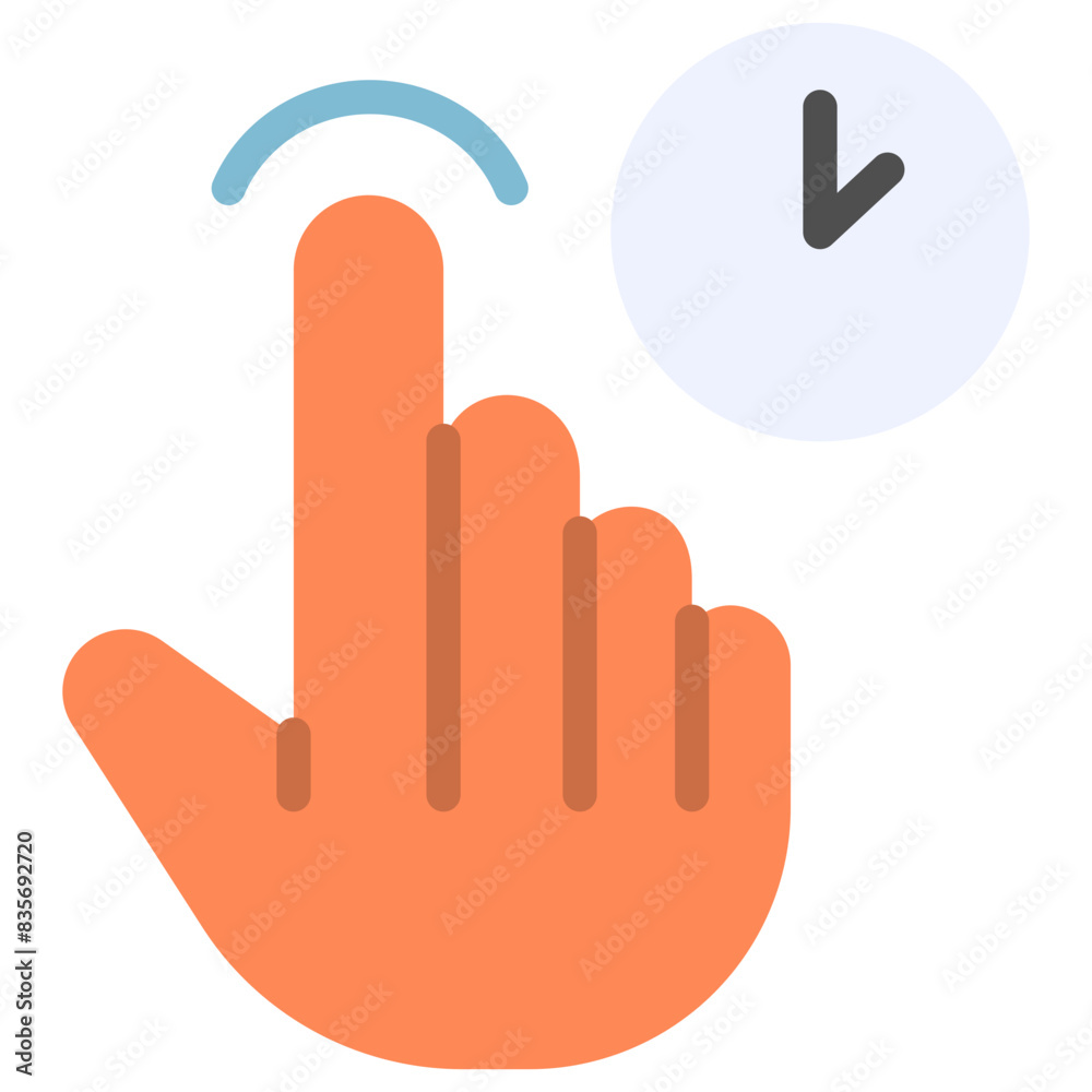 Fototapeta premium press hold flat icon