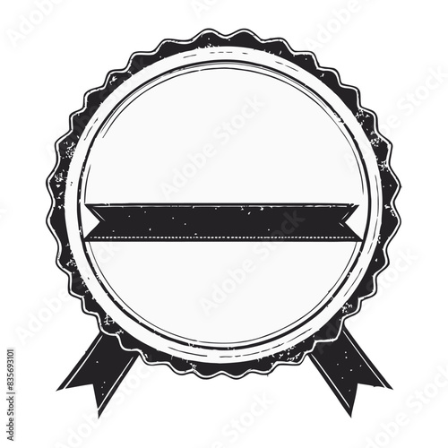 Black and White Ribbon Vector in vintage style